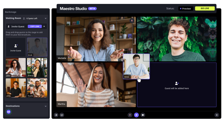 Go live with your webcam from the browser
